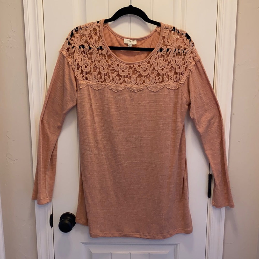 Lace Shoulder Boutique Style Top
